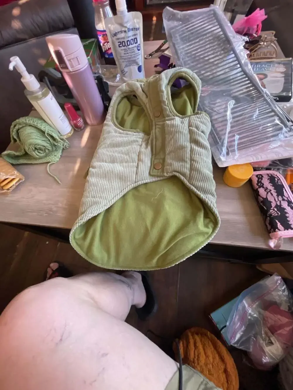 YOULY The Trailblazer Olive Corduroy Dog Vest Jacket